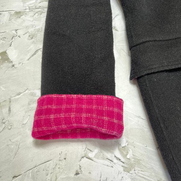 Lilly Pulitzer Wool Pea Coat SIZE Small Black Pink Lining Jacket Pockets - Picture 12 of 12